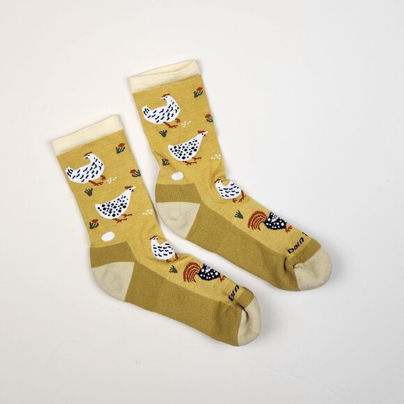 Darn Tough Wool Blend Mother Clucker Chicken Crew Lightweight Socks sz M - Picture 1 of 6